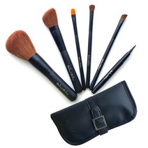 천연모 메이크업 브러쉬 6종세트 MAKE UP BRUSH SET 6PCS 파우더 브러쉬 블러셔 브러쉬 아이섀도우 아이브러쉬 립브러쉬 가죽파우치 애니멀