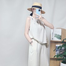 프롬하트 리본포인트 A라인 나시 블라우스 여름나시 리본나시 루즈핏나시
