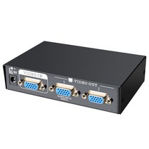 VGA케이블 모니터연결케이블 디스플레이포트 VGA 분배기 1 in 4 out 비디오 1x2 1x4 AC 어댑터 포함 복사기 220MHz 대역폭 화면 복제 용, [01] 1x2, [01] EU Plug