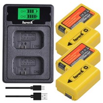 소니배터리 np-fw50 배터리 및 충전기 세트 소니 np fw50 a6000 a6500 a6300 a6400 a7 a7ii a7rii a7sii a7s a7s2 a7r 호환, 4배터리 1충전기