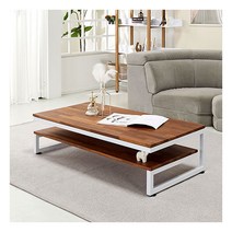 [까사라움] 다용도 낮은 쇼파 다온 320테이블 [대], 상판선택:참죽 / 전체색:화이트