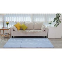 SEJEL.F (세젤에프) 3단 PU 레자 인조가죽 접이식 매트리스 생활방수 저렴한 HR스펀지 원룸 싱글 바닥 매트리스 소라5CM, 오렌지