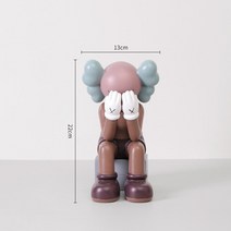 카우스 피규어 Kaws 베어브릭 피규어, 22cm 앉은 카우스 브라운