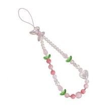 튤립 크리스탈 핸드폰 스트랩 줄 고리