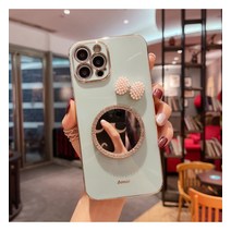 애플 11 휴대 전화 케이스 전기 도금 미러 iPhone13 보호 커버 새로운 XS8 여성 조수 브랜드 12Pro 창의력에 적합, 거울 활-민트 그린, IPhone13Pro