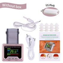 다이오드 650nm 레이저 치료 시계 LLLT 비염 당뇨병 고혈압 혈전증 콜레스테롤 방사선 측정기, 2-상자 없음 플러그