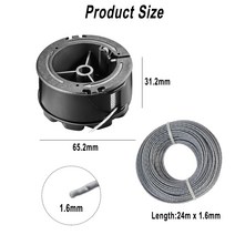 2개/대 보쉬 트리머 라인 24m × 1.6mm F016800462 + 스레드 스풀 6m x frequ ART 잔디 용, 한개옵션0