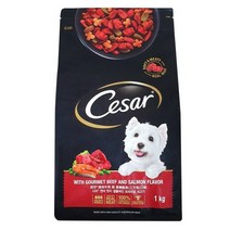 시저사료 가든야채가 곁들여진 연어와 쇠고기 건사료 1KG, 1개, 상세페이지 참조