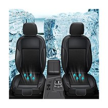 10개의 팬이 있는 쿨링 카시트 쿠션 여름 운전을 위한 3가지 냉각 레벨 조절 가능 12V 자동차 공기 흐름 통기성 시트 커버 의자 패드 SUV 의자에 범용 핏(블랙 2팩)