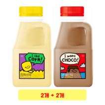 연세유업 초당 옥수수 우유 240ml + 마카다미아 초코우유 240ml, 2개 + 2개
