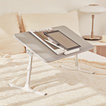 [천삼백케이] [루나랩 홈] 침대 좌식 접이식 테이블 책상, 베드테이블 그레이
