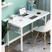 원룸 접이식 책상 테이블 간이 식탁, 모서리사각(화이트) 1200X600