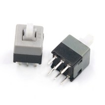 10 개몫 5.8x5.8 7x7 8x8 8.5x8.5mm 자동 잠금잠금 해제 푸시 촉각 전원 마이크로 스위치 6 핀 버튼 스위치, 8.5x8.5, 잠금 없음