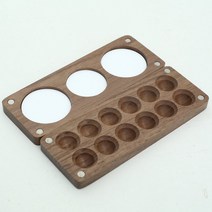 나무 파레트 나무 수제 수채화 물감 상자 빈 팔레트 미니 여행 휴대용 그림 용품 페인트 미술 학생 선물, 01 12 grids