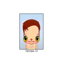 팝아트 인테리어 대형 캔버스 그림 경매 액자 하비에르 카예하 눈 큰 소년, AQ + 블랙 테두리