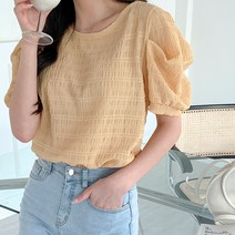 지지미 바스락 거즈 아사면 시어서커 엠보 드레이프 셔츠 블라우스