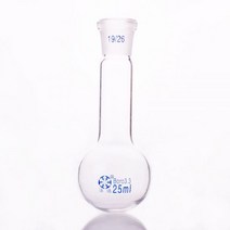 단일 표준 입 둥근 바닥 플라스크 목 용량 25ml 관절 19/26