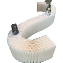 종이 골판지가구 페이퍼체어 페이퍼 아코디언 의자 골판지 플라스틱의자 종이가구 18개 종이예신축풍금 접이식 종이걸상 쇼윈도 장식공간 중도원통전시대, 30cm 너비 60cm 높이 미터 아크릴 3개 백송