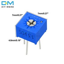 가변 저항10PCS 3362P 트리머 전위차계 가변 저항 100R 1K 2K 5K 1M 옴 서멧 트림 포트, 06 20 천개 옴