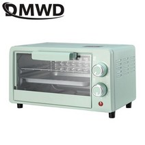 미니오븐 제빵 생선구이기 군고구마 dmwd mini oven 12l 가정용 전기 오븐 빵 굽는 기계 지능형 타이밍 베이킹 가정 생활 부엌 빵 토스터 eu us, 연한 초록색