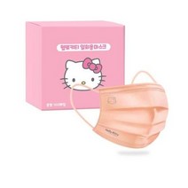 프로월드컵 헬로키티 여성용 중형 코럴핑크마스크 100매입, 1개, 핑크