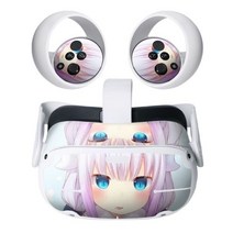 오큘러스퀘스트2 헤드스트랩 VR게임오큘러스 퀘스트 2 용 PVC 스티커 스킨 오큘러스 퀘스트 2 용 데칼 스, Kawaii girl