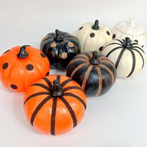 [왓위셀] 할로윈 호박 모형 추수감사절 가을 장식품 인테리어 소품, 02 반짝이 호박(검정)