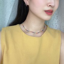써지컬스틸 비비드 무광 비즈 목걸이 beads 논알러지 보헤미안룩 레트로룩 최신유행룩