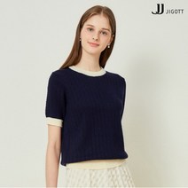 JJ지고트 배색 케이블 풀오버 니트 GN5P1POT2