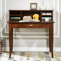 미국식 엔틱책상 고급가구 아메리칸 서재책상 엔틱가구 사무용 클래식, 1미터 책상+책장 딥 호두