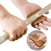 4구 손가락 헬스 가죽 장갑 남자 여자 손바닥 보호대, 브라운