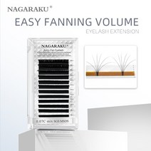 NAGARAKU-이지 패닝 오토 팬 속눈썹 익스텐션 패스트 블룸 플라워 메가 볼륨 프리 본드, 02 D_01 0.03 미리메터_01 8mm