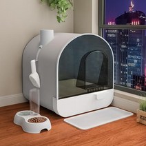 고양이 침대 팬 코너 샌드박스 카펫 디자인 평판 탑도어 대형화장실 후드, Intelligent style4