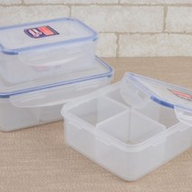 국내생산 칸막이 반찬통 2칸 3칸 4칸 분리 밀폐 용기 도시락 찬합, 사이즈, 0.9L (4칸)