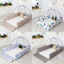 톤즈 [톤즈매트] 톤즈 퀼팅 변신 범퍼침대, 01_페브릭 특대형 범퍼침대/블루에이드