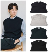 [폴햄] PHD1ES1310 남성 4컬러 봄 가을 플레인 세미오버핏 라운드넥 니트 베스트