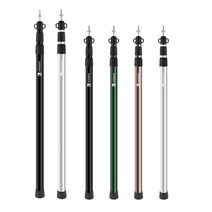 백패킹텐트 캐빈텐트 면이너 신축 방수포 폴 조정 가능한 캠핑 텐트 지지대 비치 쉼터 폴, 검은색, 2.3m