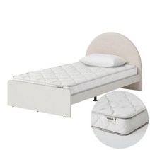 한샘 보나 슈퍼싱글침대 SS 패브릭헤드+샘키즈 알러지케어 매트리스 SS, 그레이(B)