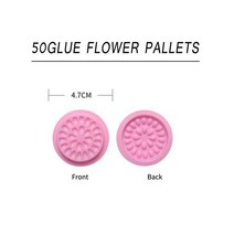 20/50/100pcs 일회용 플라스틱 꽃 홀더 스티커 접착제 팔레트 접목 도구 속눈썹 메이크업, 한개옵션1, 02 Pink-50