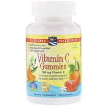 노르딕내츄럴스 비타민 C 250mg 타르트 탠저린 구미 글루텐 프리, 60개입, 1개