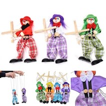 마리오네트인형 꼭두각시 인형 마리오네트 인형극 pull string puppet clown wooden marionette joint activity 빈티지 어린이 장난감