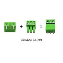 PCB 단자 15EDG 3.81mm 용접 암수 쌍 플러그 스트레이트 직각 핀 전체 세트, 02 15EDGKR RightAngle_08 9P