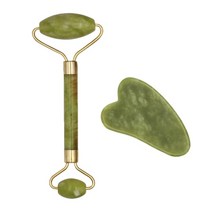 마사지 롤러 천연 비취 guasha 스킨 스크레이퍼 페이셜 세트 페이셜 스톤 퍼밍 페이스 안티 에이징 푹신한 눈 넥 안티 링클