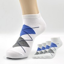 윌리엄리 남성 아가일 빅사이즈 스니커즈양말 5족 묶음