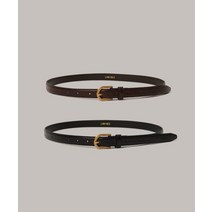 LAMINEZ 20mm 베이직 레더 벨트 - 2 color (Gold) Basic Leather Belt YE