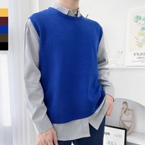 앞뒤길이다른 깔끔코디 라운드 남성니트조끼 득템 사무실용 데이트룩