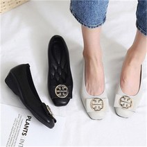 [베리슈] 3.5cm 금장 웨지힐 플랫슈즈