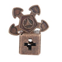3D 입체 퍼즐 조립 메탈 나무 모형 kirsite toy classic metal iq 티저 캐스트 아연 합금 게임 brain iq storm toys for 계몽 141, 적갈색