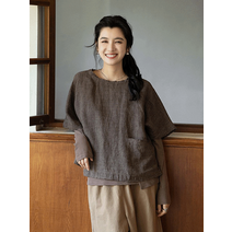 오솔길 자연 린넨 반팔티셔츠 a973386