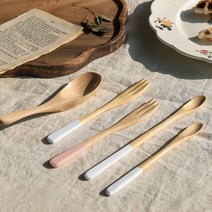내츄럴 우드 커트러리 모음, 코코비노롱티스푼 2P 화이트
